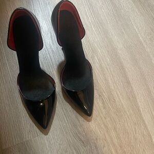 Mix No. 6 Black and Red Heels with Sleek d'Orsay Design